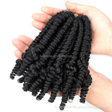 6inch Pre-twisted Crochet Hair Curly Braids Synthetic Bomb Twist Fluffy Spring Crochet Braiding Hair For Black Women